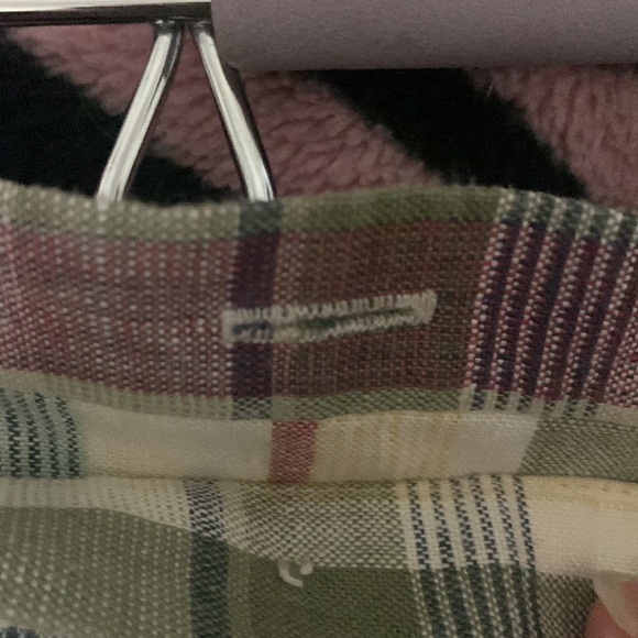 VINTAGE Talbots Aline tartan plaid midi skirt linen blend whimsigoth academia - Picture 6 of 7